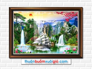 Bức tranh phong thủy thuận buồm xuôi gió có phong cảnh đẹp