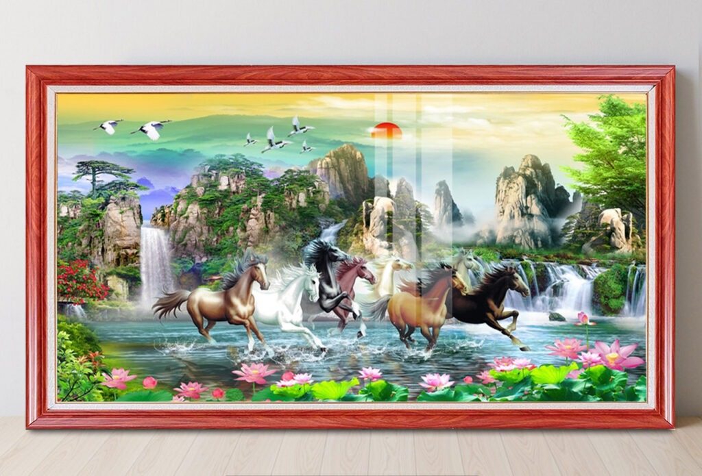 Mẫu tranh treo tường mã đáo thành công đẹp ý nghĩa phong thuỷ